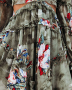 Marie Ruffle Tiered Cutout Dress Olive