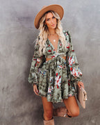 Marie Ruffle Tiered Cutout Dress Olive