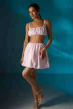Casual Simple Cami Tulip Hem Skirt Set