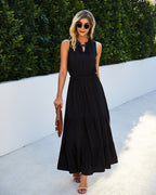 Kokomo Tiered Adjustable Maxi Dress Black FINAL
