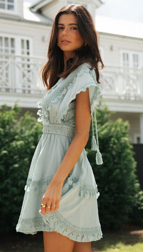 Dance On Air Ruffle Tiered Maxi Dress Sage FINAL