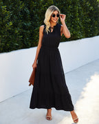 Kokomo Tiered Adjustable Maxi Dress Black FINAL