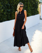 Kokomo Tiered Adjustable Maxi Dress Black FINAL