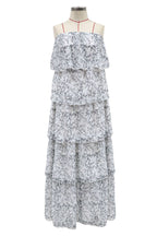 Annie Floral Strapless Tiered Midi Dress Ivory Multi