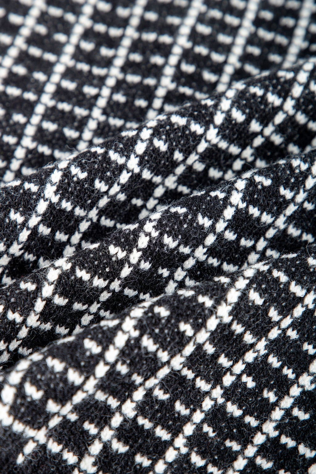 Black Knit Plaid V-Neck Sweater Vest