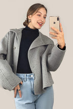 Black Basic Wool-Blend Turtleneck Sweater