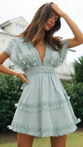 Dance On Air Ruffle Tiered Maxi Dress Sage FINAL