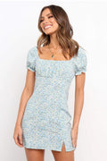 Floral Sweetheart Mini Dress Sage