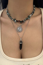 Ethnic Style Stacked Gravel Beaded Necklace