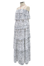 Annie Floral Strapless Tiered Midi Dress Ivory Multi