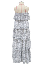Annie Floral Strapless Tiered Midi Dress Ivory Multi
