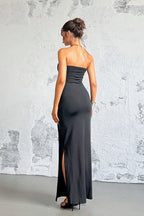 Strapless Rhinestone Maxi Birthday Dress