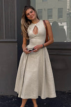 Cutout A Line Midi Dress