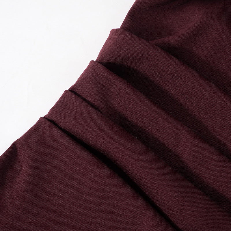 Hudson Maxi Dress With Stole And Gloves Maroon