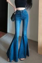 High Waist Flared Mermaid Wide Leg Jeans
