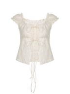 Mora Eyelet Tie-Front Blouse