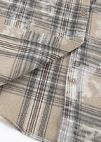 Vintage-InspiRed Brushed Plaid Oversized Shirt