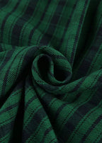 Oversized Retro Green Plaid Shirt – Effortless Chic