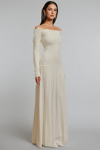Waldend Knit Off Shoulder Maxi Dress