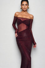 Kairo Diamante Off Shoulder Maxi Dress