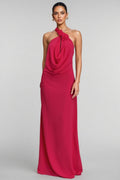 Penel Cowl Neck 3D Flower Maxi Dress