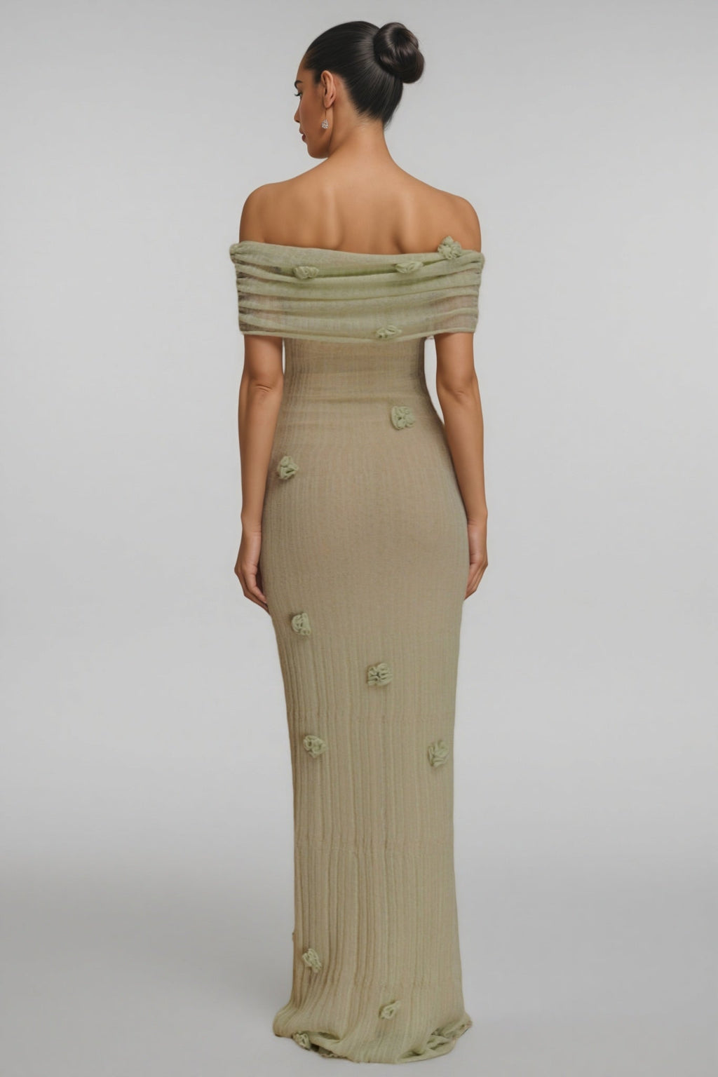 Ulrica Green Orchid Knit Maxi Dress