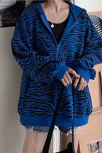 Zebra Print Slim Fit Hoodie