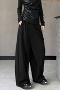 Minimalist Asymmetrical Belt Wide Leg Pants