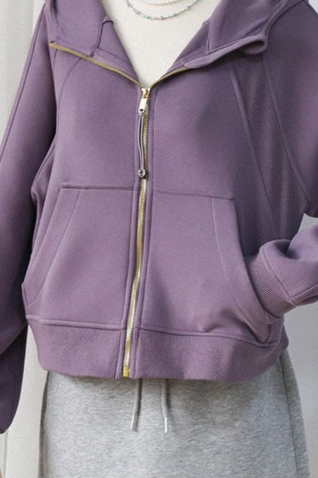 Thin Yoga Hoodie Loose Fit Open Front Hoodie