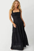 Isla Dreams TieRed Maxi Dress with Smocked Bodice