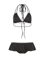 Galia Polka Dot Ruffle Trim Bikini Set