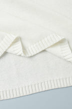 Crew Neck Backless Cotton Sweater