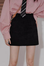Corduroy High Waist A-Line Skirt
