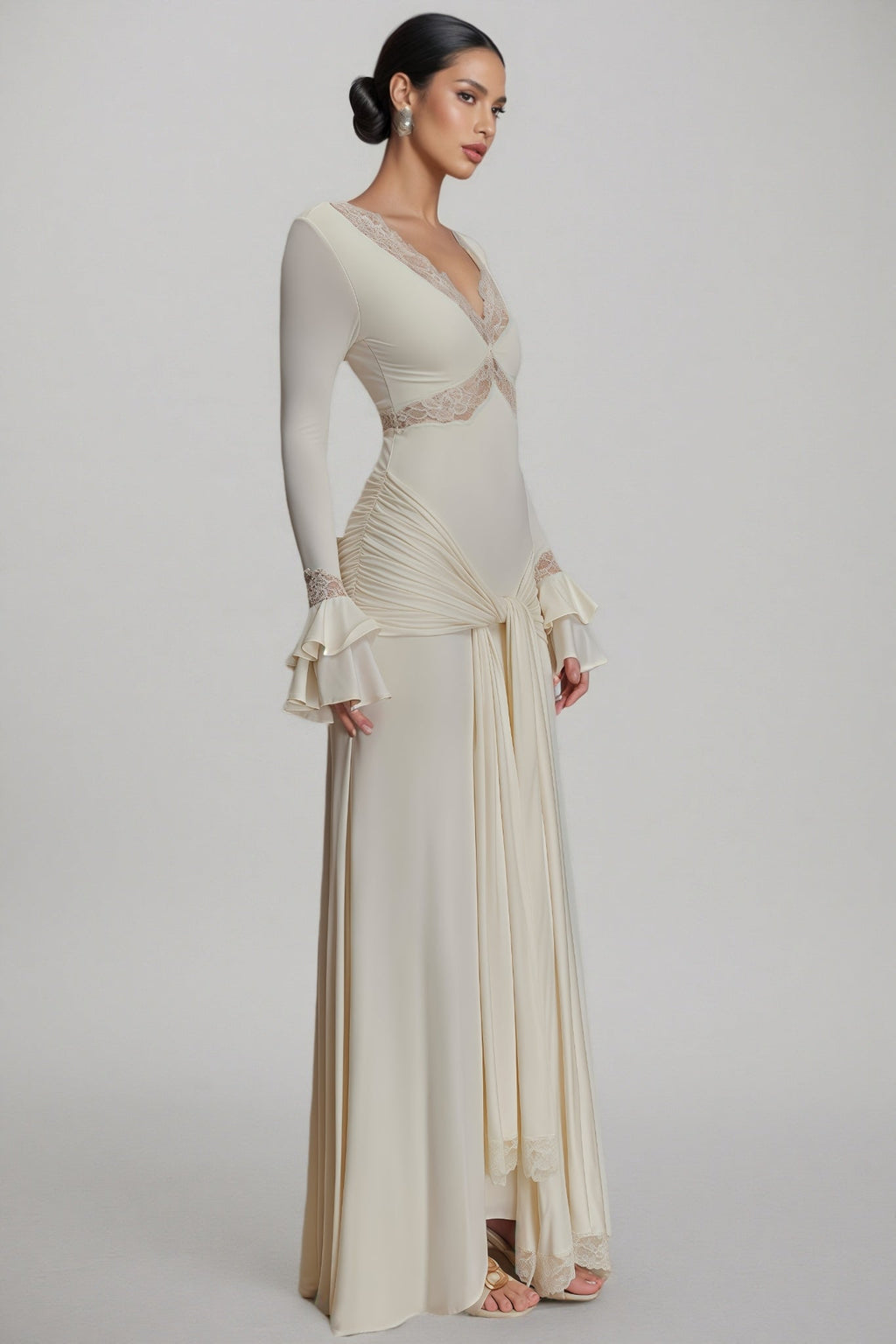 Elorat White Lace Maxi Dress