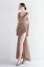 Statement Bead Mermaid Gown Formal Dress