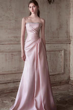 Pink Strapless Elegant Waist Slimming Prom Dress