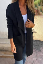 Versatile mid-length cardigan jacket