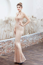 Plunging Neck Mermaid Formal Dress