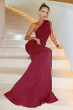 Elegant OneShoulder Maxi Birthday Dress