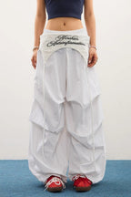 Layered Star Print Loose Cargo Pants