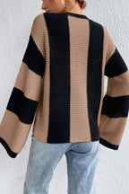 Unique Striped Crewneck Niche Stylish Knit Sweater