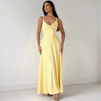 Vittoria Effortless Long, Figure Hugging Dress with Thin Straps Chic Silhouette Collection