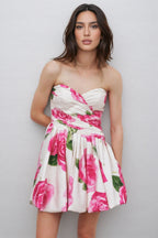 Deborah Strapless Ruffled Mini Dress
