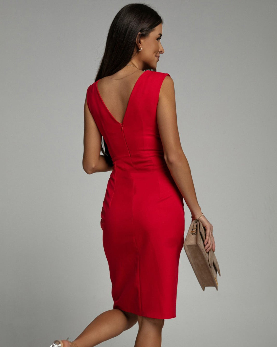 Sarah Luxe V Neck Dress Evening Wear Edit