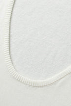 Crew Neck Backless Cotton Sweater