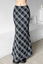 Plaid High Waist Bodycon Skirt