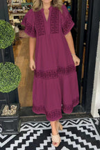 Printed Loose Fit Midi Boho Dress