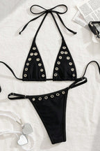 Black Eyelet Elegant Bikini Set
