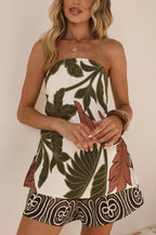 Polka Dot Print Sleeveless Off-shoulder Top and Elastic Waist Casual Pocket Shorts Set