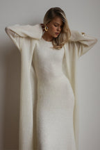 Knit Cardigan Sleeveless Dress Two Piece Set